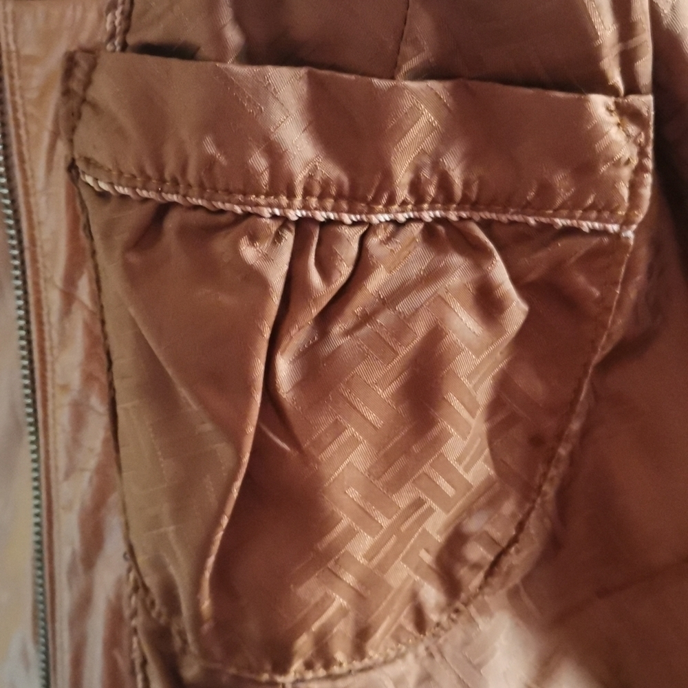 NWOT COLE HAAN BROWN LEATHER JACKET. - Picture 6 of 9